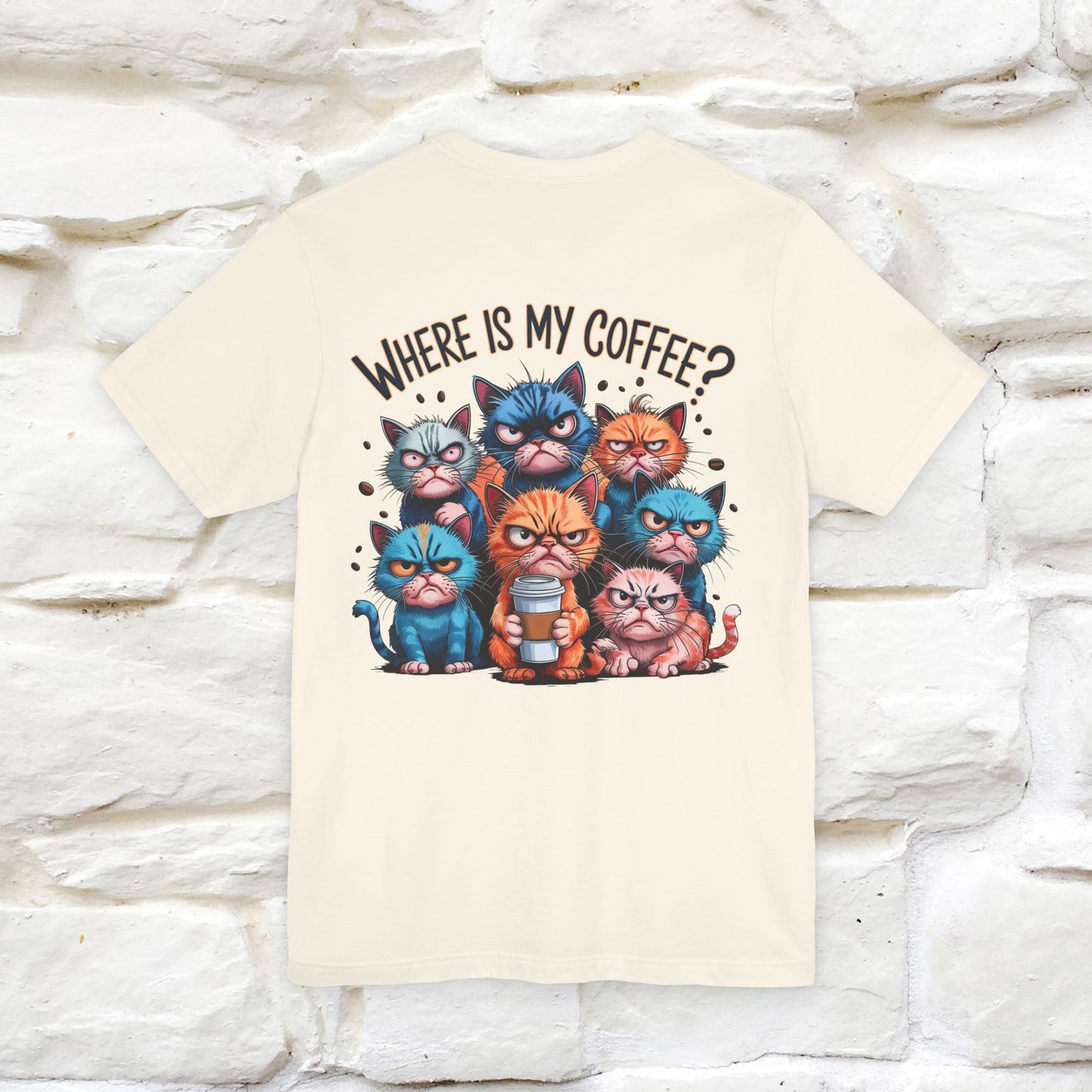 "Where Is My Coffe?" Cat T-Shirt | Front & Back Design | Nunu&Miao Studio