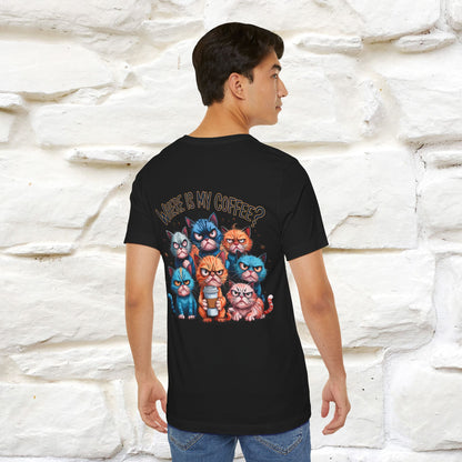 "Where Is My Coffe?" Cat T-Shirt | Front & Back Design | Nunu&Miao Studio