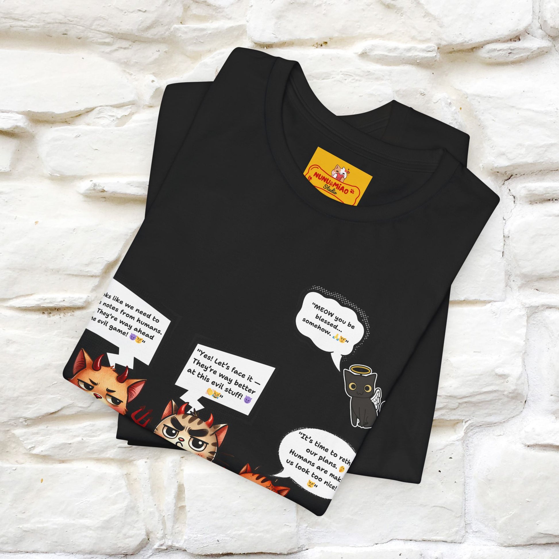 "Humans Are Way Ahead In The Evil Game! 😈😼" Cat  T-shirt |Nunu&Miao Studio - Nunu&Miao Studio