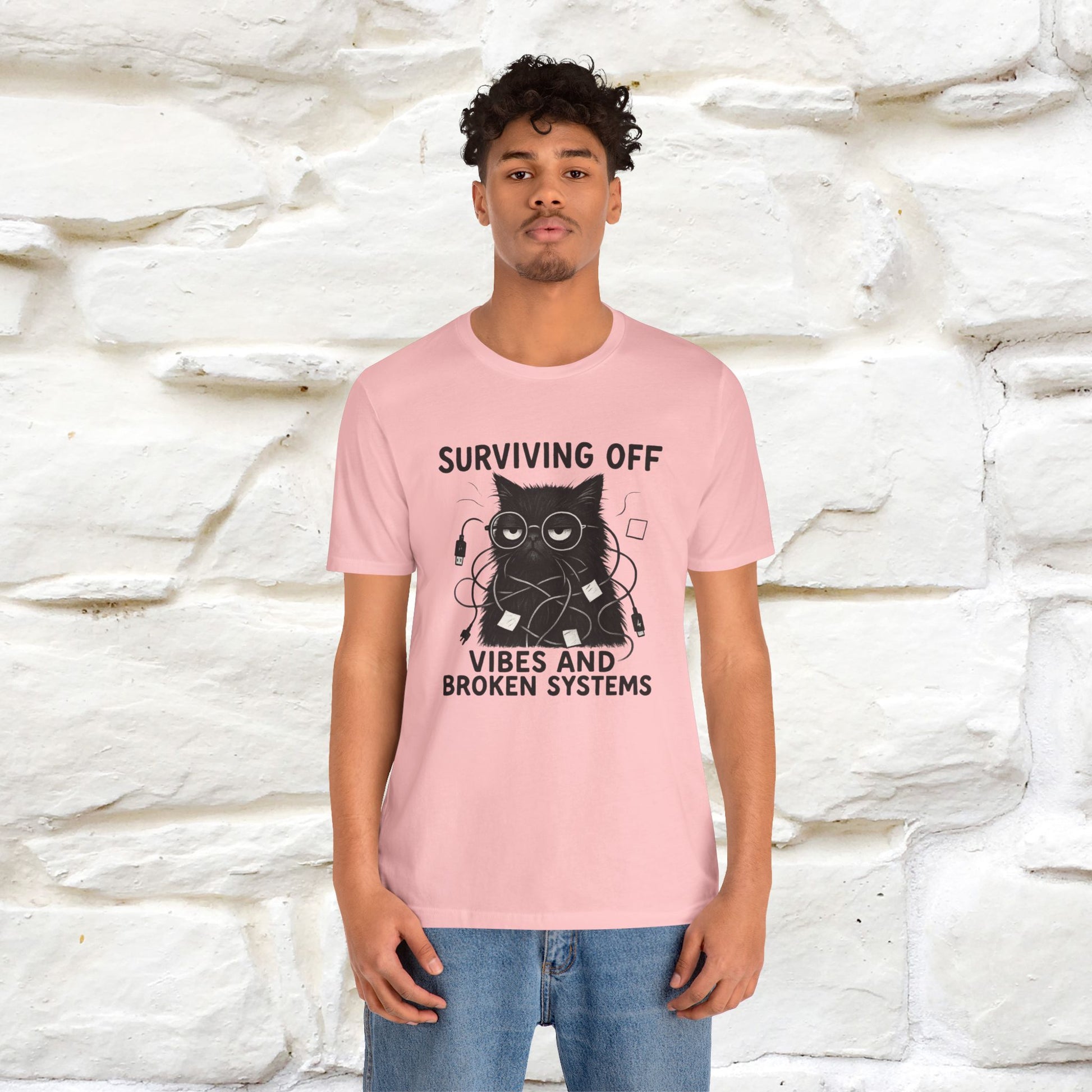 "Surviving Off...Vibes And Broken .. " |Cat T-Shirt | Nunu&Miao Studio - Nunu&Miao Studio
