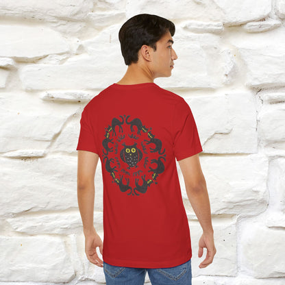 ''Black Cat Circle'' Cat T-Shirt Front and Back Design | Nunu&Miao Studio - Nunu&Miao Studio