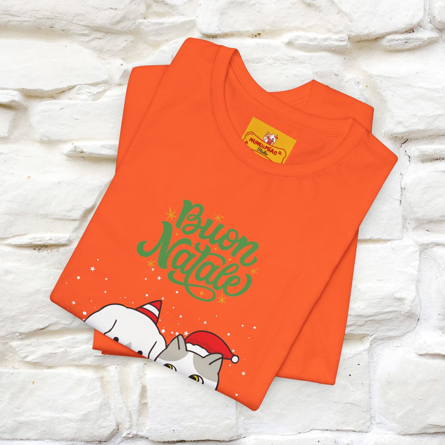 ''Buon Natale Cat and Dog'' Christmas T-shirt  | Nunu&Miao Studio - Nunu&Miao Studio