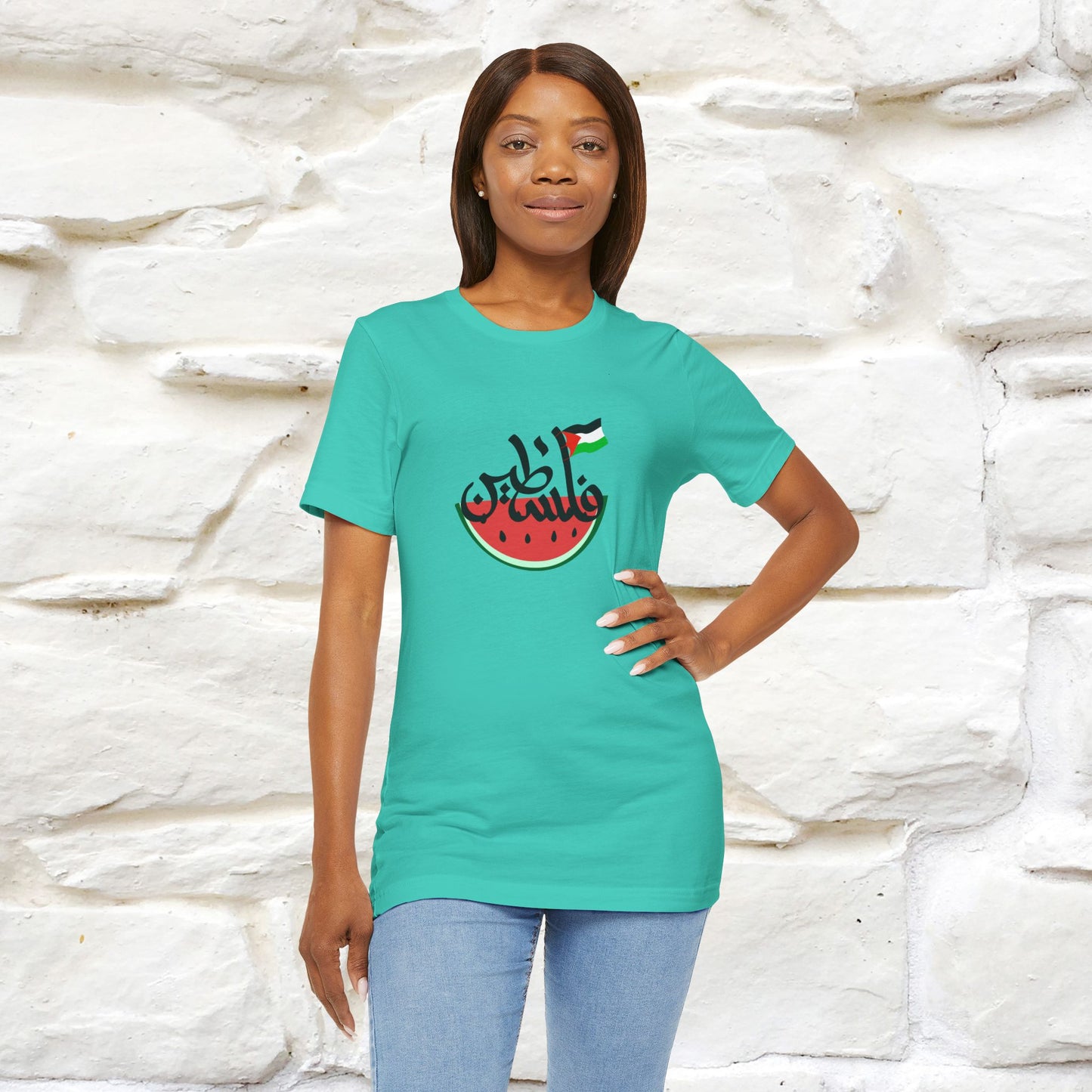 "I Stand With Palestine" Cat T-shirt | Front & Back Design |Nunu&Miao Studio - Nunu&Miao Studio