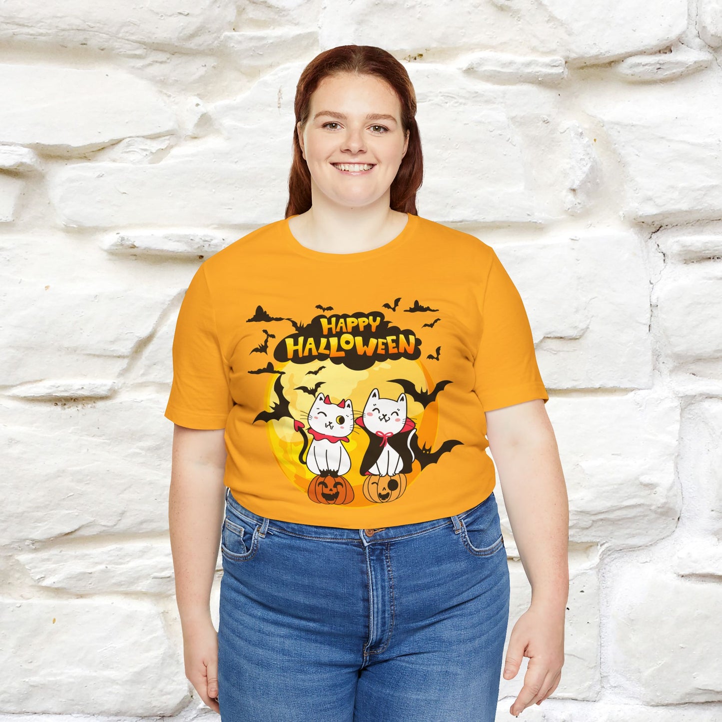 "Happy Halloween Cat Couple " Cat  T-shirt |Nunu&Miao Studio - Nunu&Miao Studio