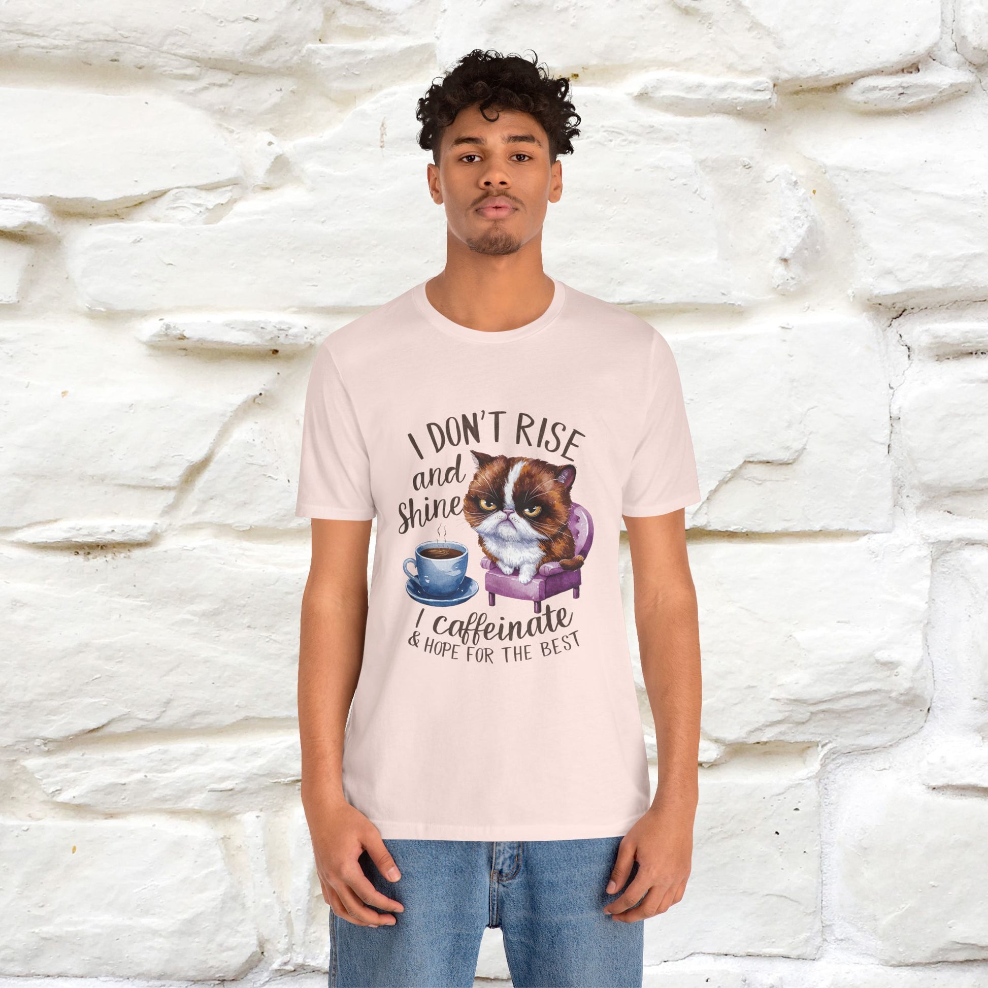 I Don’t Rise and Shine, I Caffeinate ....| Funny Cat T-Shirt| Nunu&Miao Studio - Nunu&Miao Studio