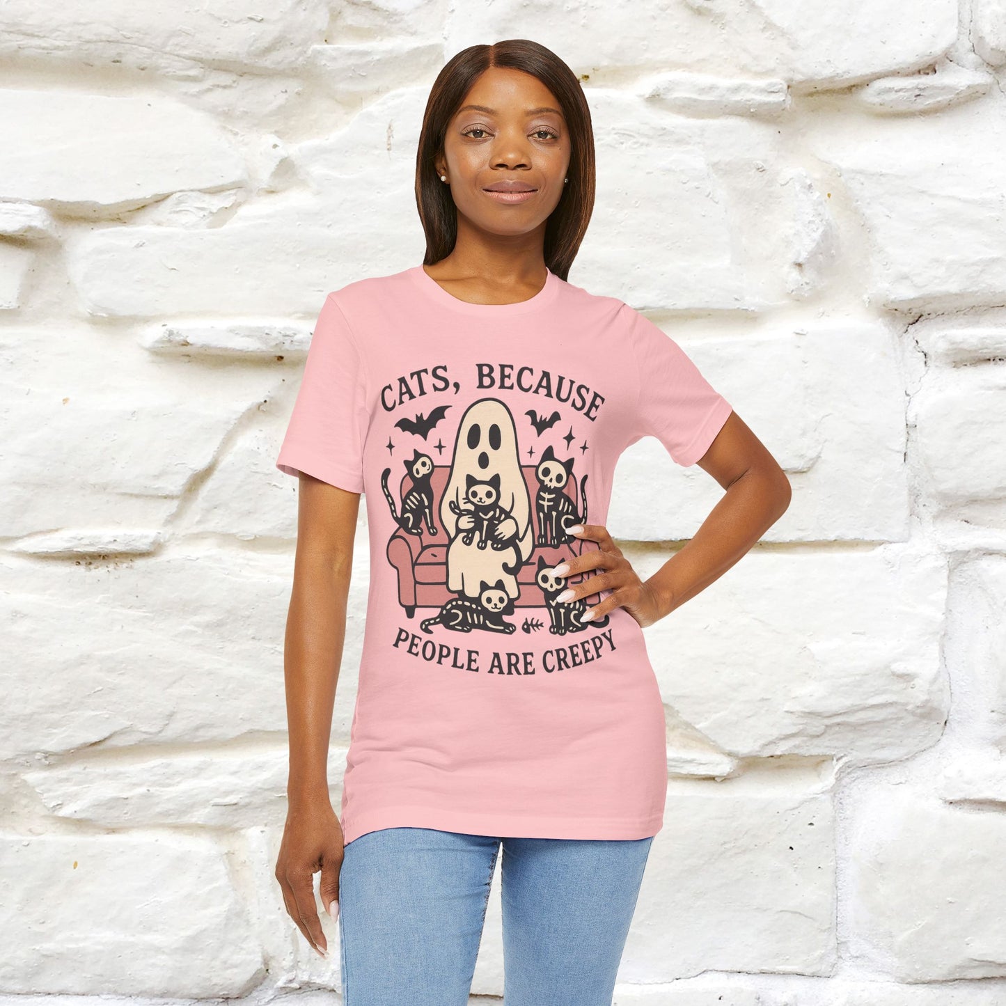 "Cat Because People Are Creepy" Halloween Cat T-shirt |Nunu&Miao Studio - Nunu&Miao Studio