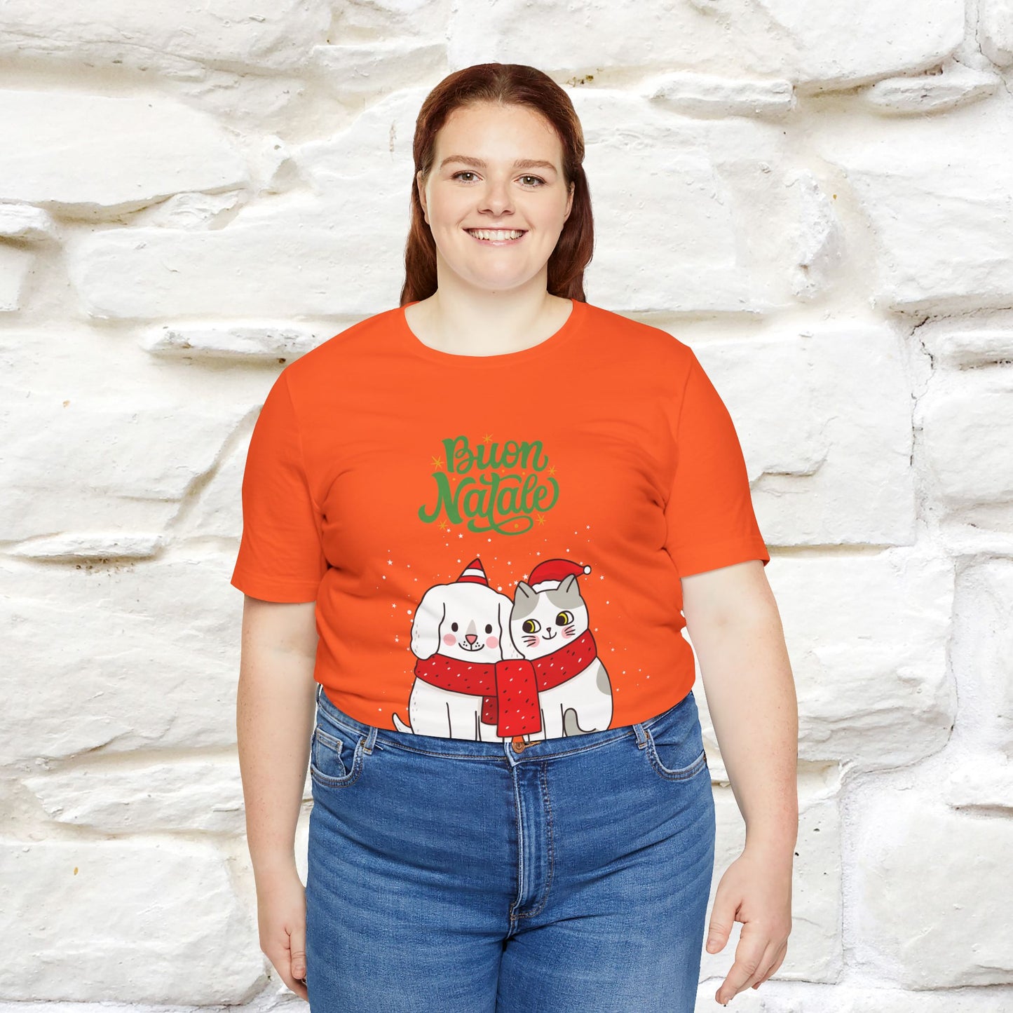 ''Buon Natale Cat and Dog'' Christmas T-shirt  | Nunu&Miao Studio - Nunu&Miao Studio