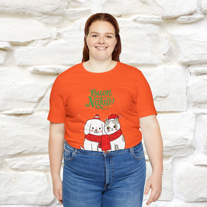 ''Buon Natale Cat and Dog'' Christmas T-shirt  | Nunu&Miao Studio - Nunu&Miao Studio