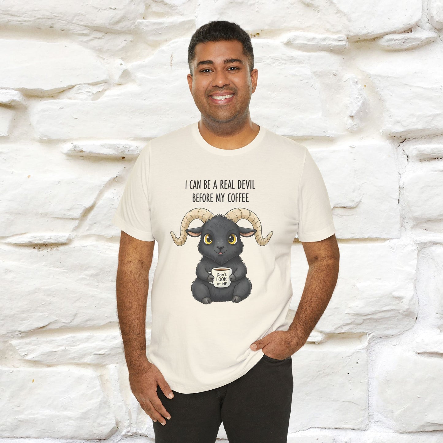 "I Can Be a Real Devil Before My Coffe" Funny T-shirt |Nunu&Miao Studio - Nunu&Miao Studio