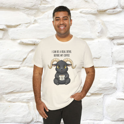 "I Can Be a Real Devil Before My Coffe" Funny T-shirt |Nunu&Miao Studio - Nunu&Miao Studio