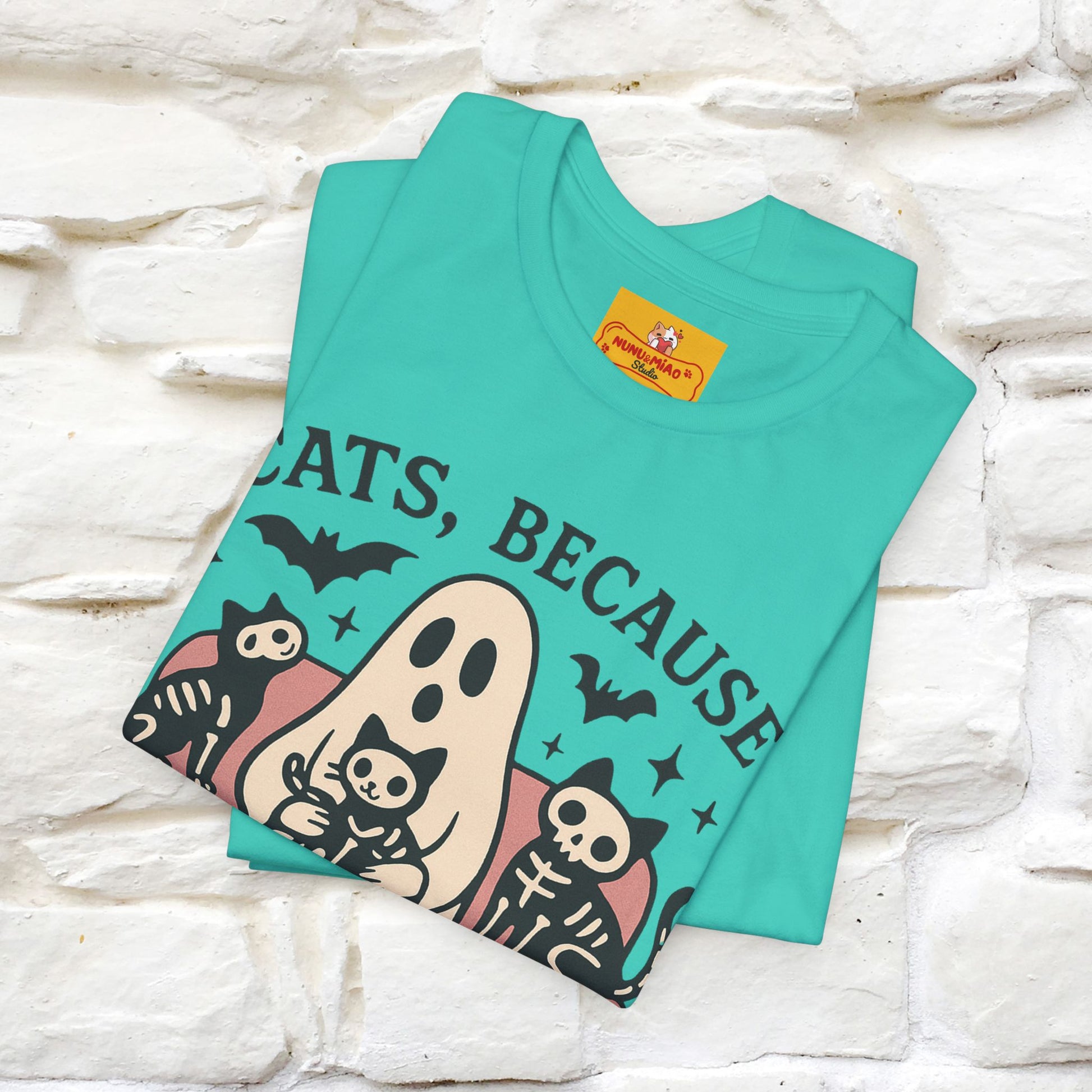 "Cat Because People Are Creepy" Halloween Cat T-shirt |Nunu&Miao Studio - Nunu&Miao Studio