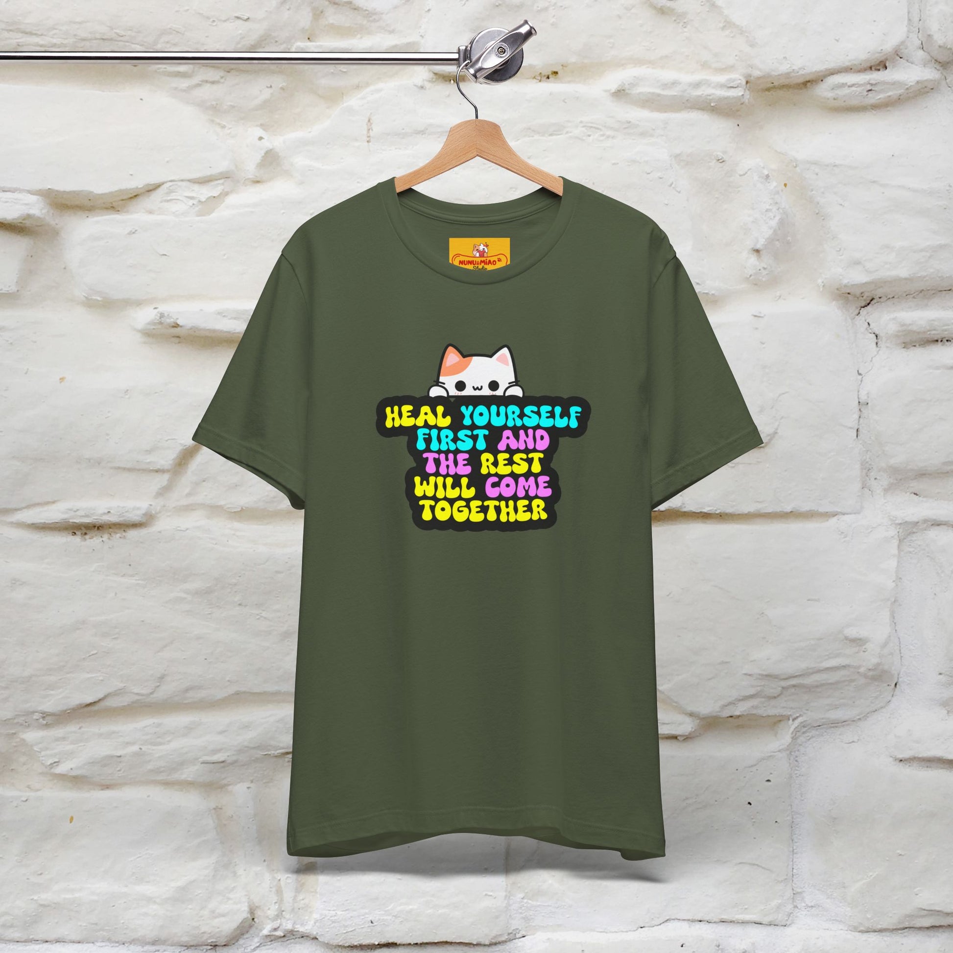 "Heal Yourself First And The Rest.." Cat T-shirt| Nunu&Miao Studio - Nunu&Miao Studio