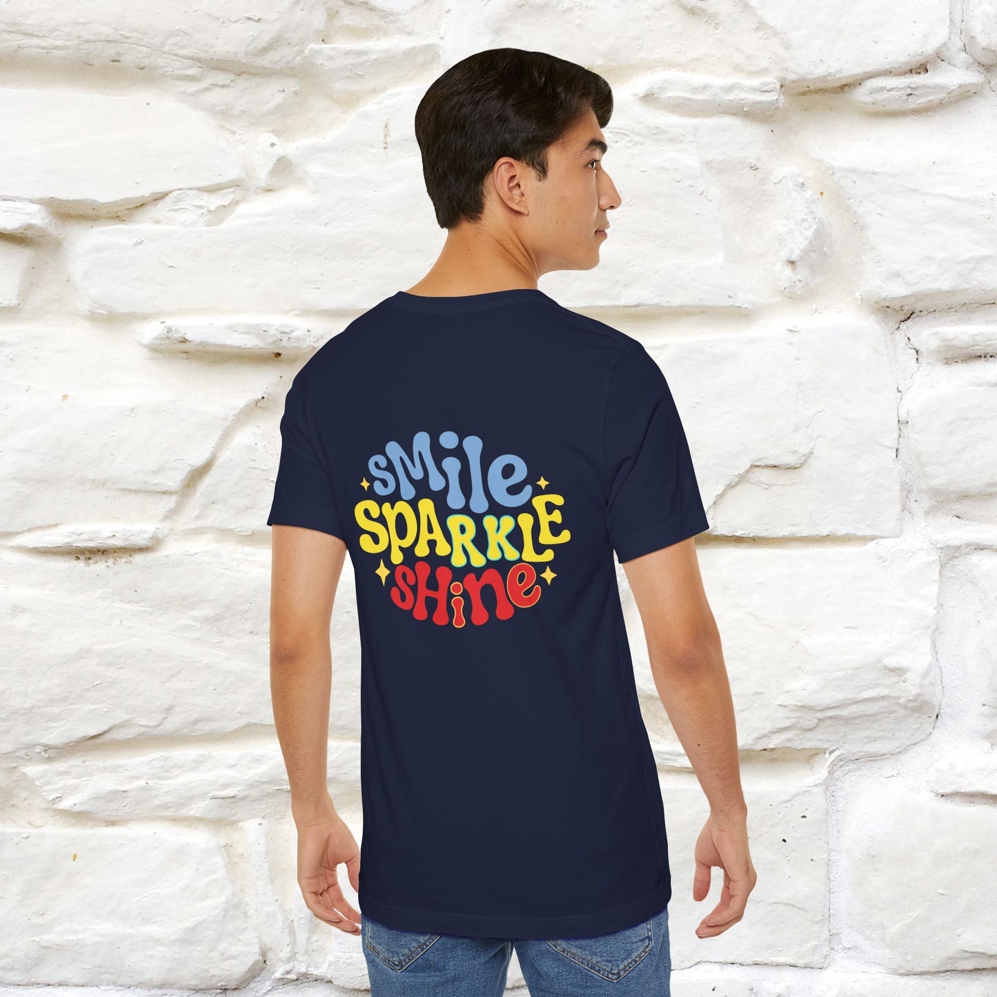 "Smile, Sparkle, Shine" Cat T-Shirt | Front & Back Design | Nunu&Miao Studio - Nunu&Miao Studio
