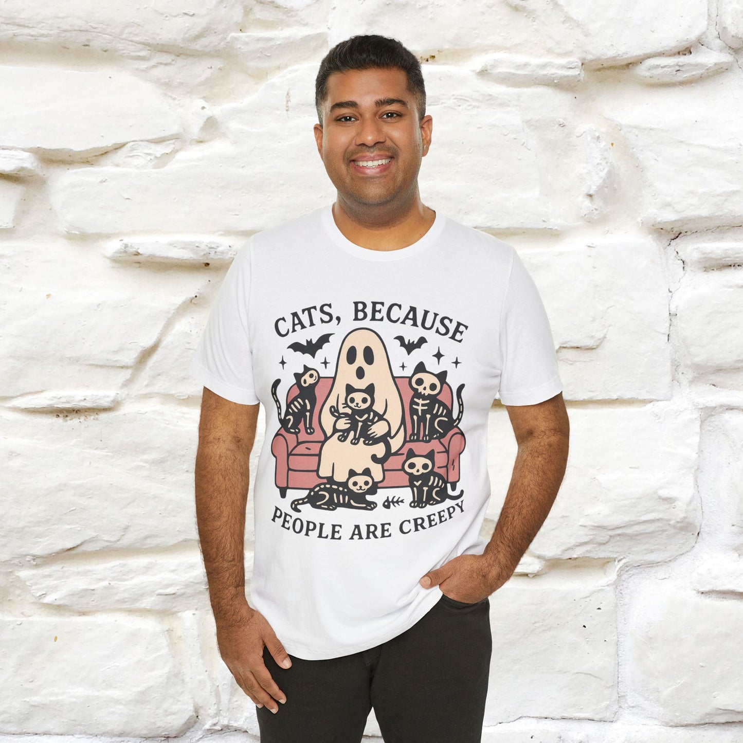 "Cat Because People Are Creepy" Halloween Cat T-shirt |Nunu&Miao Studio - Nunu&Miao Studio