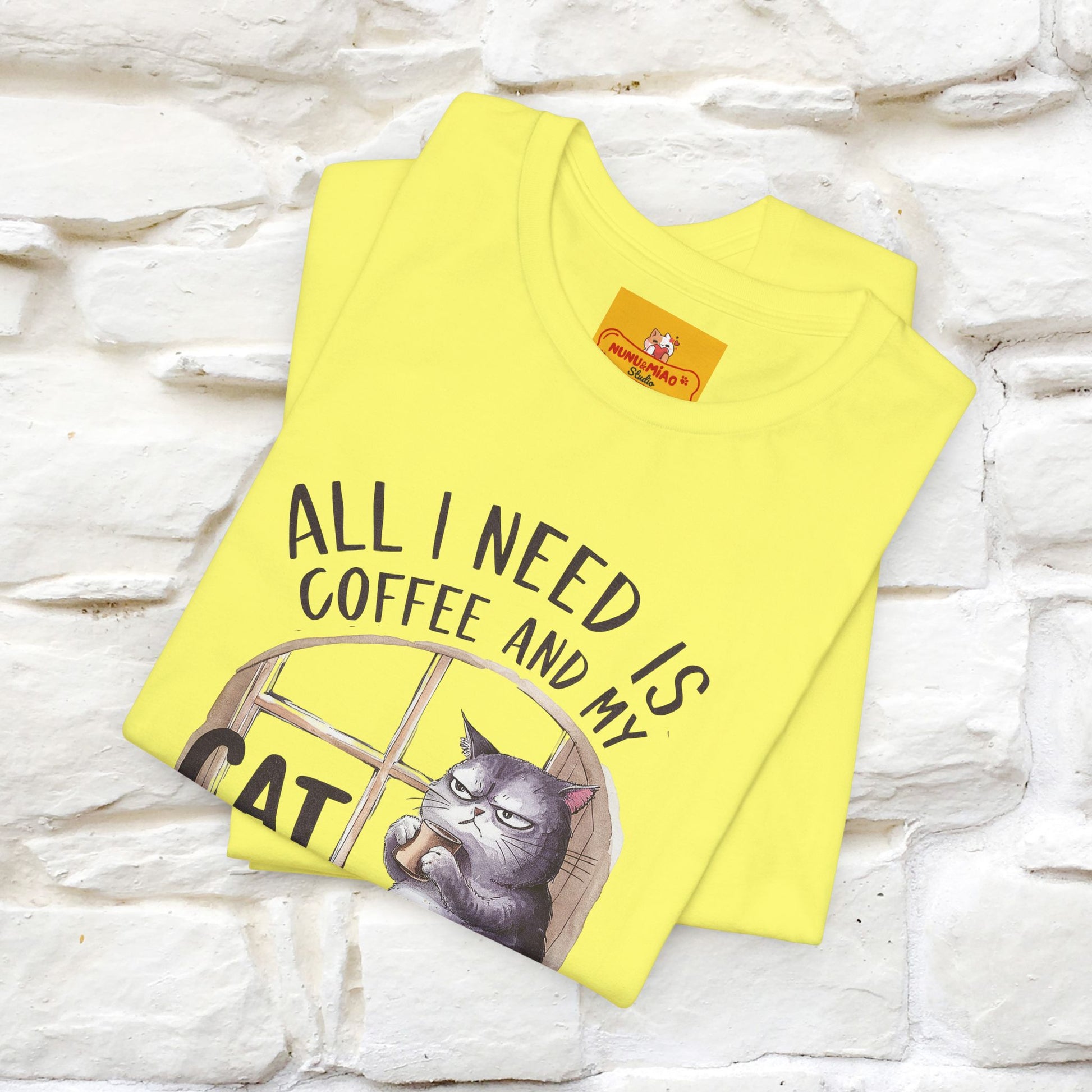 ''All I Need Is Coffee and My Cat, It's Too Peopley Outside''| Cat T-Shirt | Nunu&Miao Studio - Nunu&Miao Studio