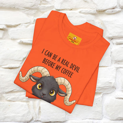 "I Can Be a Real Devil Before My Coffe" Funny T-shirt |Nunu&Miao Studio - Nunu&Miao Studio
