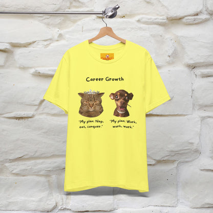 "Career Growth: Cat vs. Dog" | Cat T-Shirt | Nunu&Miao Studio - Nunu&Miao Studio