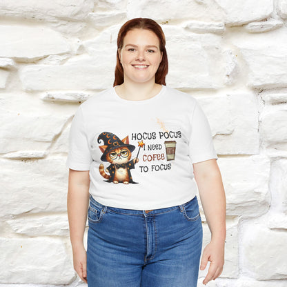 ''Hocus Pocus I Need Coffe To Focus'' Funny Cat Shirt | Nunu&Miao Studio - Nunu&Miao Studio