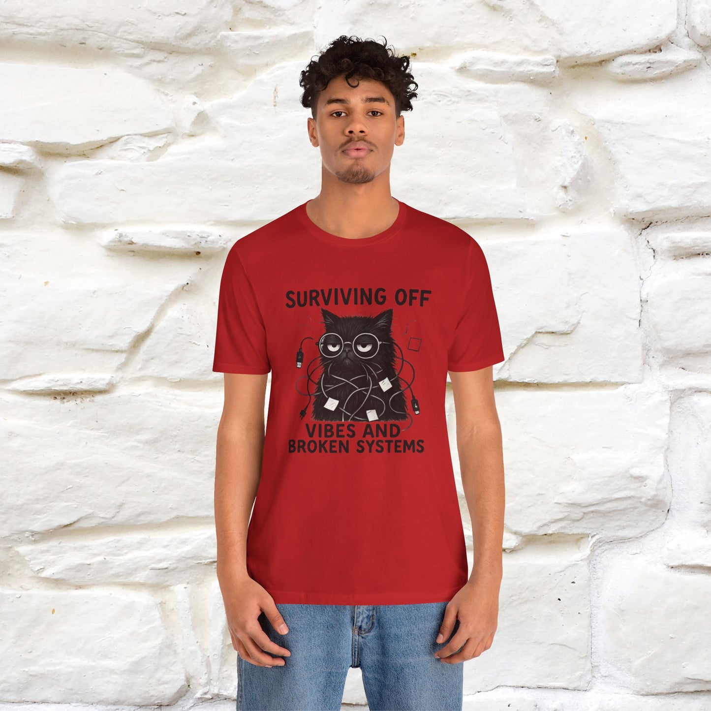 "Surviving Off...Vibes And Broken .. " |Cat T-Shirt | Nunu&Miao Studio - Nunu&Miao Studio