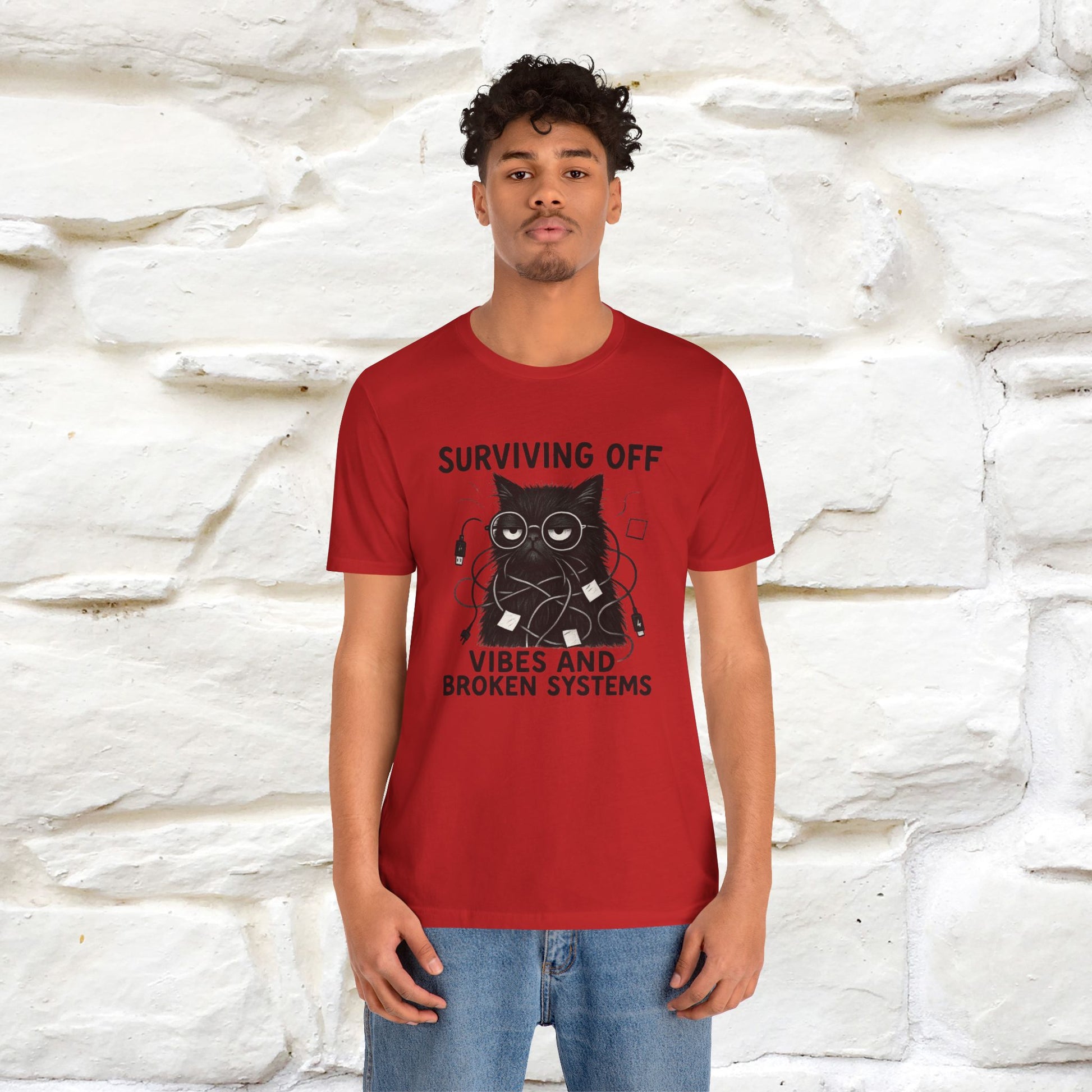 "Surviving Off...Vibes And Broken .. " |Cat T-Shirt | Nunu&Miao Studio - Nunu&Miao Studio