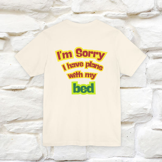 "I Am Sorry I Have Plans With My Bed" |  Cat T-Shirt | Front & Back Design | Nunu&Miao Studio - Nunu&Miao Studio