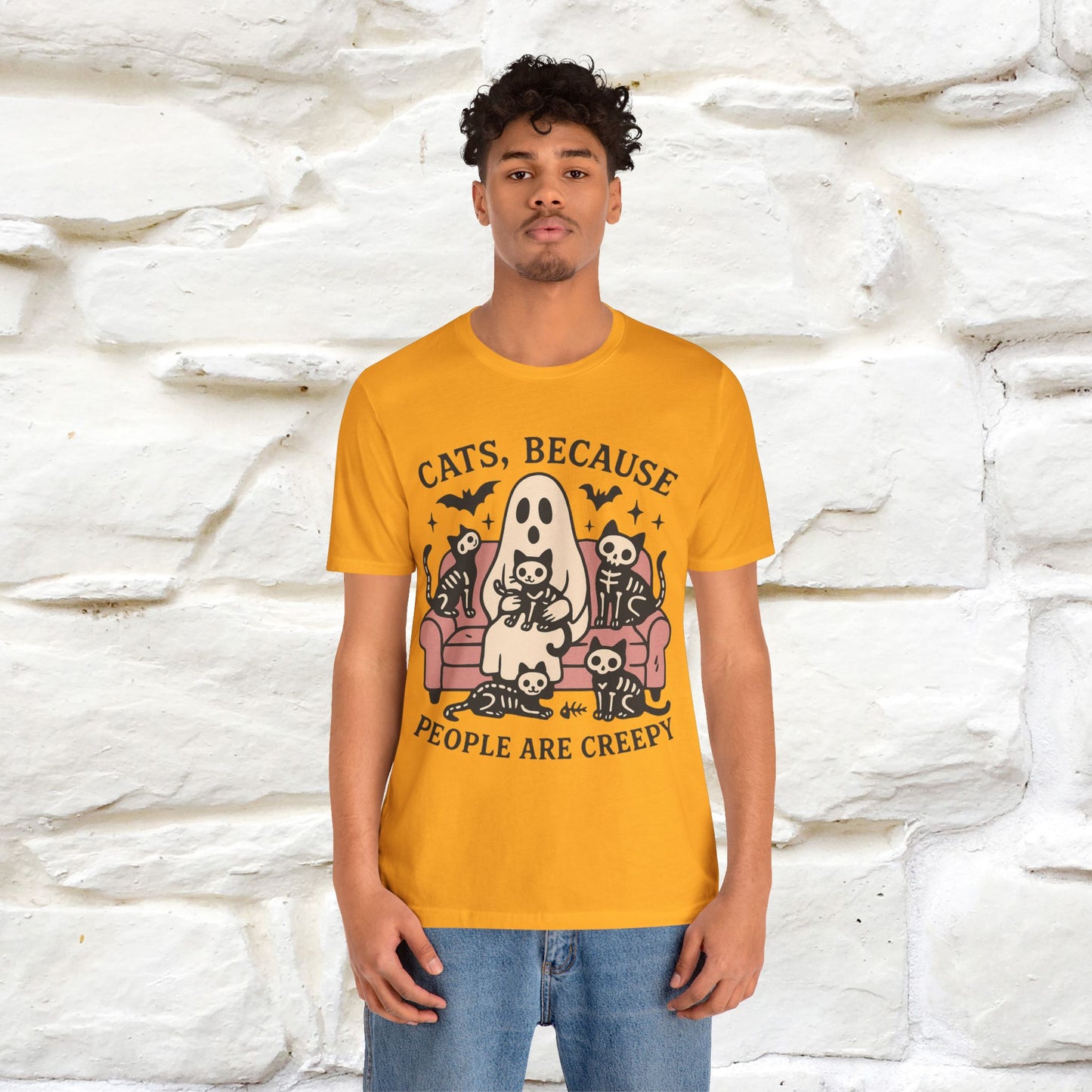 "Cat Because People Are Creepy" Halloween Cat T-shirt |Nunu&Miao Studio - Nunu&Miao Studio