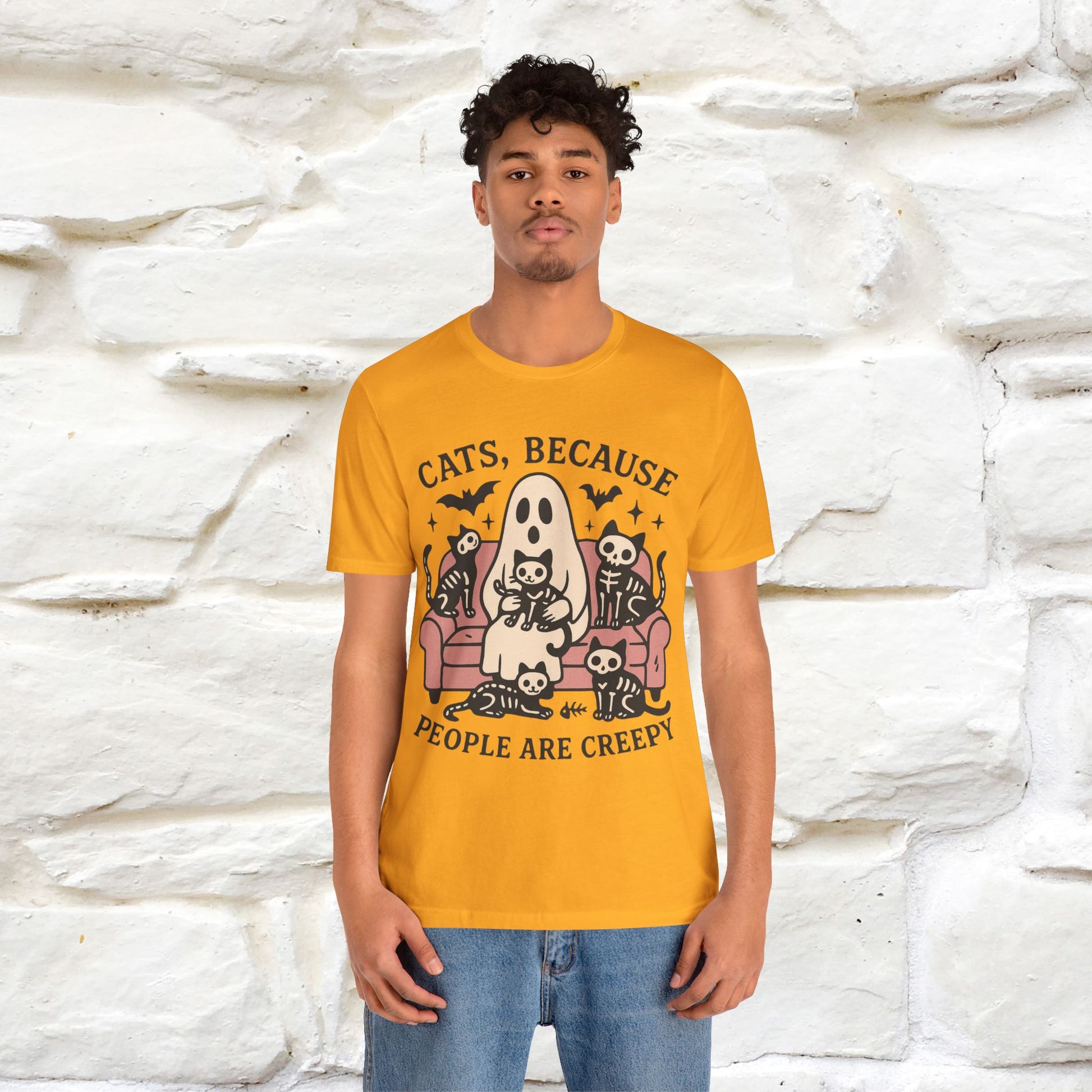 "Cat Because People Are Creepy" Halloween Cat T-shirt |Nunu&Miao Studio - Nunu&Miao Studio