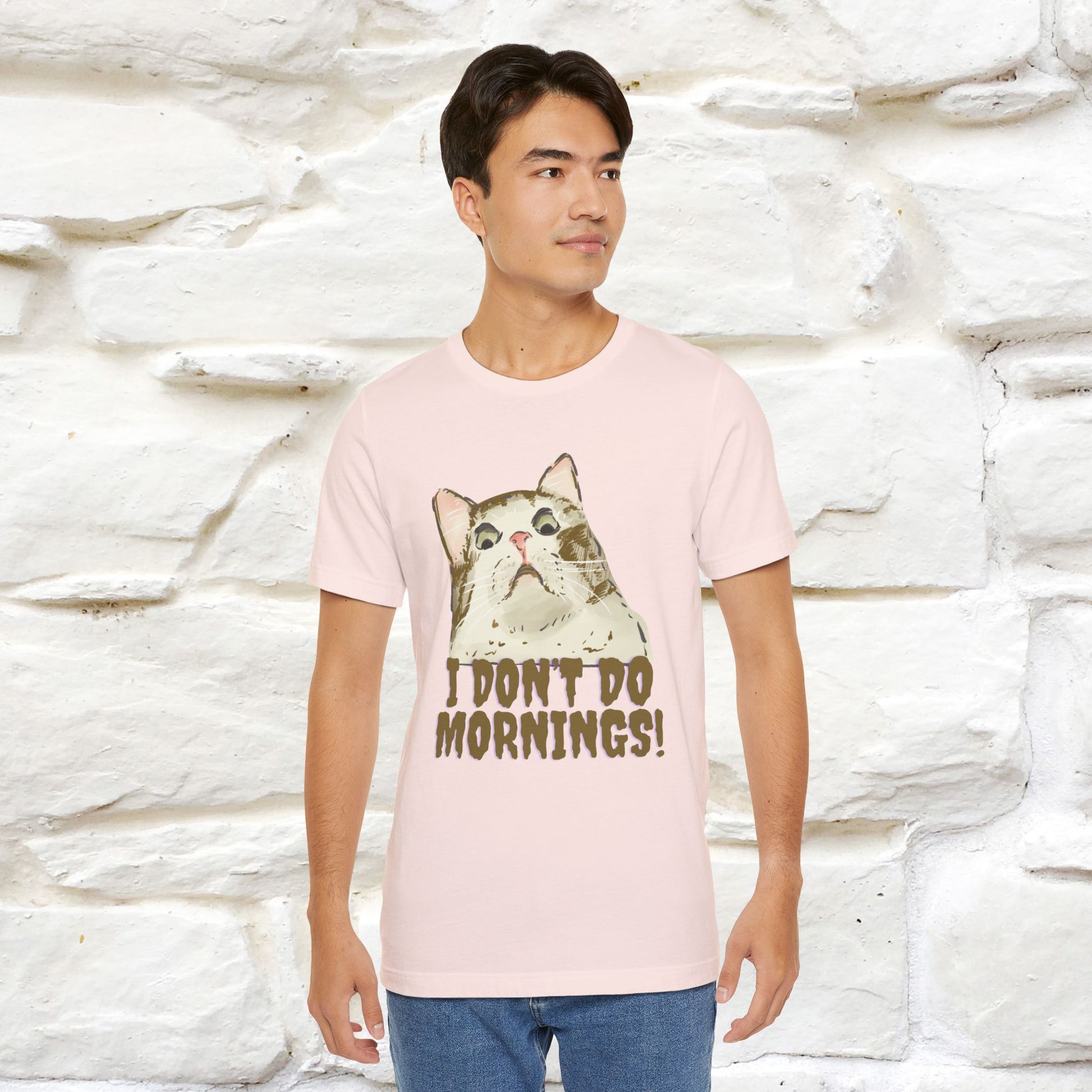 ''I Don't Do Mornings''  Cat T-shirt | Cat T-Shirt | Nunu&Miao Studio - Nunu&Miao Studio