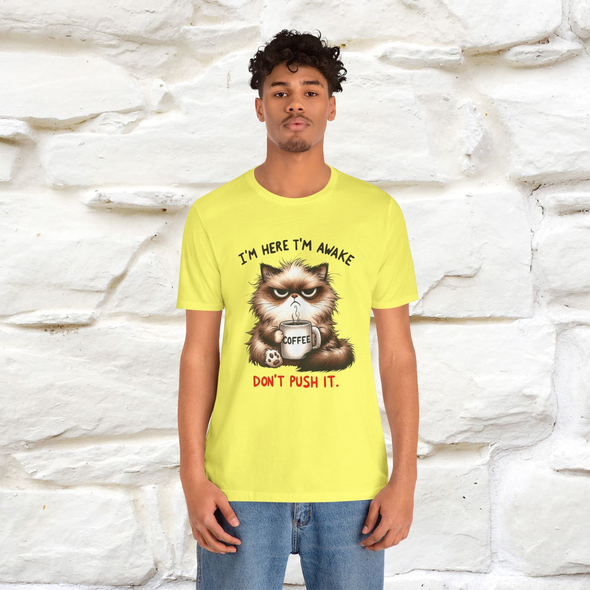 "I'am Here I'am Awake...Don't Push It" |Sarcastic Cat T-Shirt | Nunu&Miao Studio - Nunu&Miao Studio