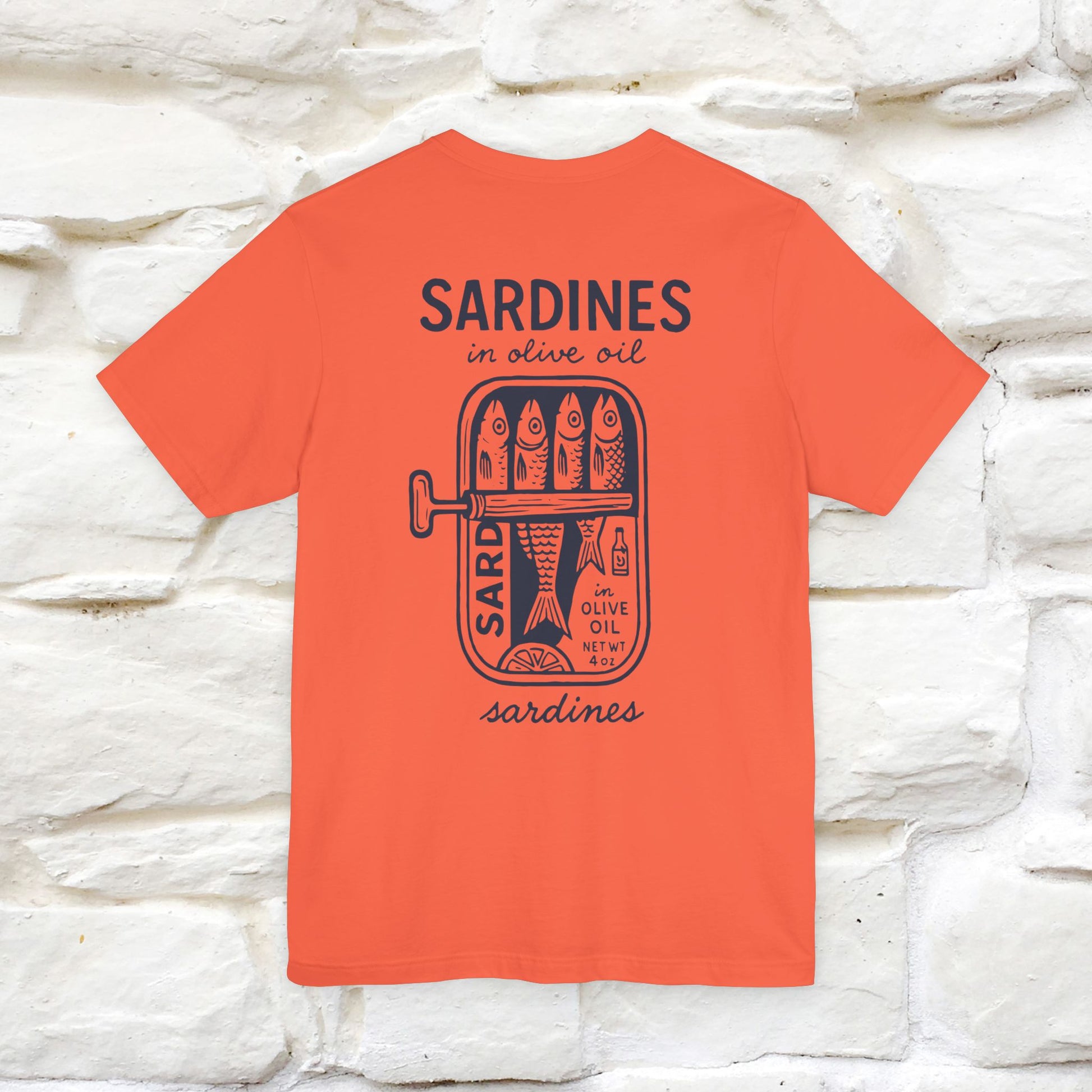 "Sardines In Olive Oil" Cute T-shirt | Front & Back Design|Nunu&Miao Studio - Nunu&Miao Studio