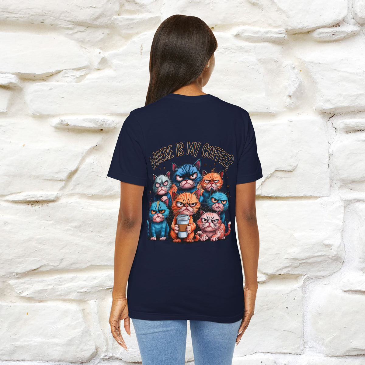 "Where Is My Coffe?" Cat T-Shirt | Front & Back Design | Nunu&Miao Studio