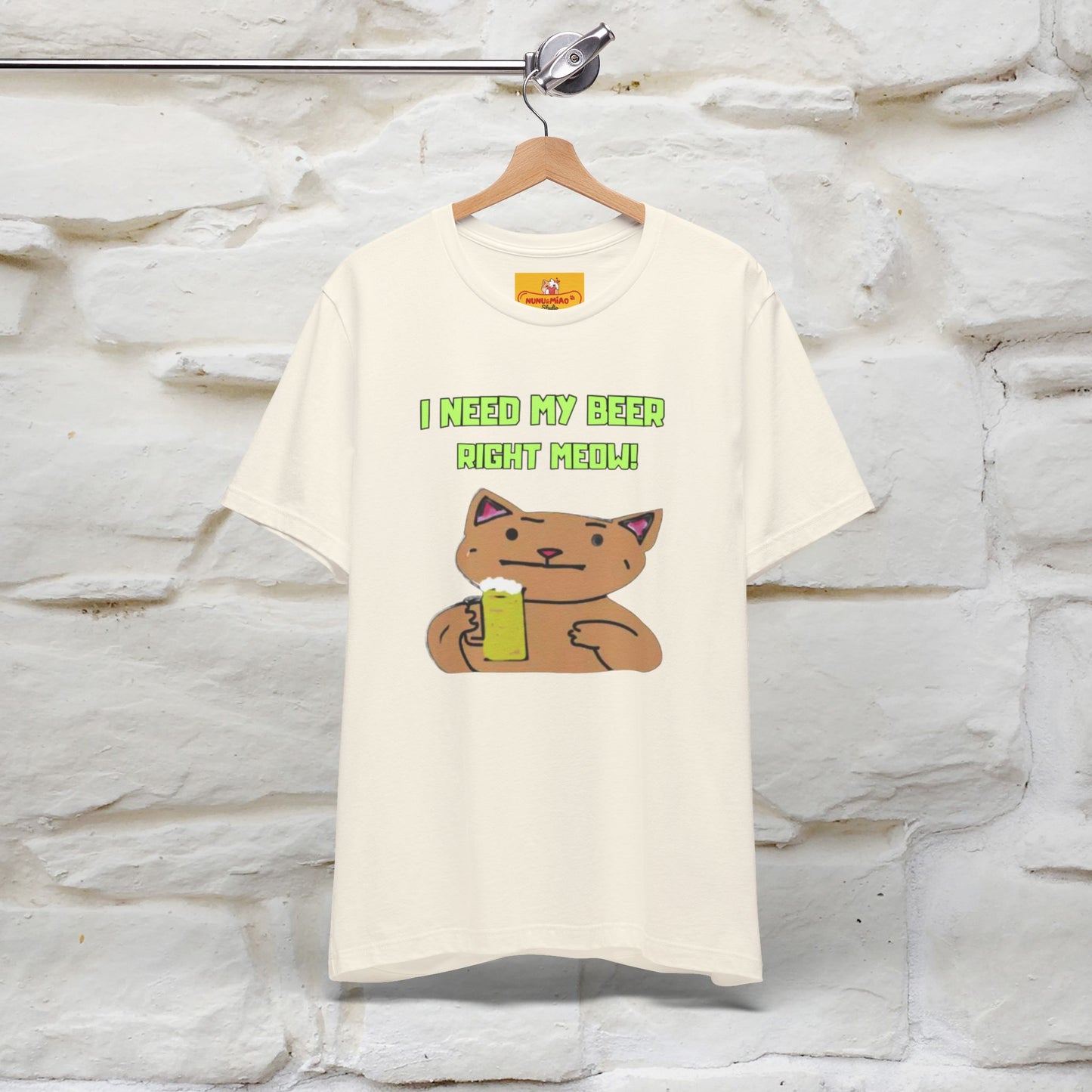 "I Need My Beer Right Meow!" Cat  T-shirt |Nunu&Miao Studio - Nunu&Miao Studio