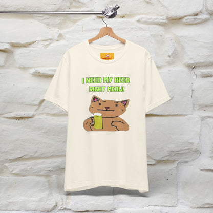 "I Need My Beer Right Meow!" Cat  T-shirt |Nunu&Miao Studio - Nunu&Miao Studio