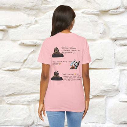 ''911 Emergency'' | Front & Back Design | Cat T-Shirt | Nunu&Miao Studio - Nunu&Miao Studio