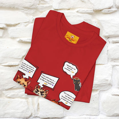 "Humans Are Way Ahead In The Evil Game! 😈😼" Cat  T-shirt |Nunu&Miao Studio - Nunu&Miao Studio