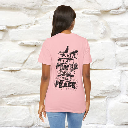 "You Have the Power to Protect Your Peace" Cat T-Shirt| Front & Back Design | Nunu&Miao Studio - Nunu&Miao Studio