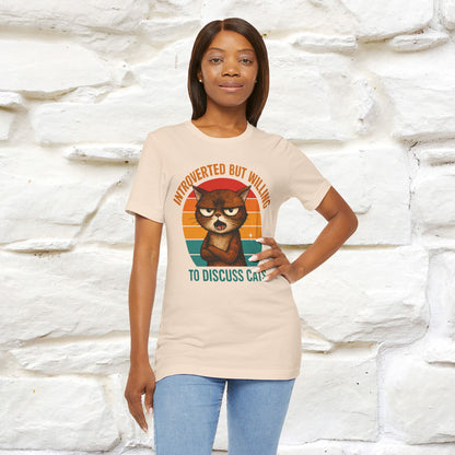 "Introverted But Willing To Discuss Cats" Antisocial Cat T-shirt |Nunu&Miao Studio - Nunu&Miao Studio