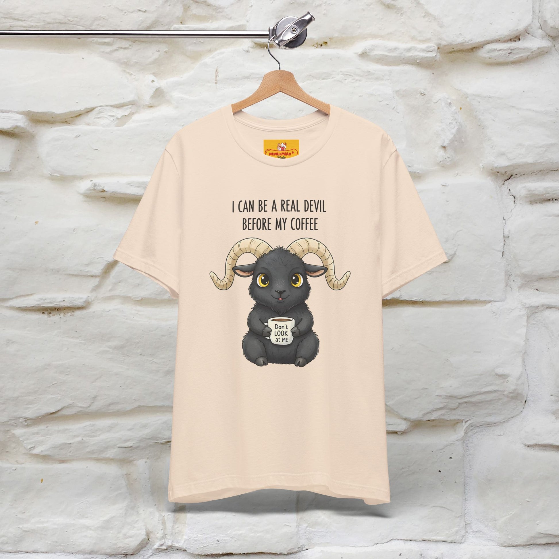 "I Can Be a Real Devil Before My Coffe" Funny T-shirt |Nunu&Miao Studio - Nunu&Miao Studio