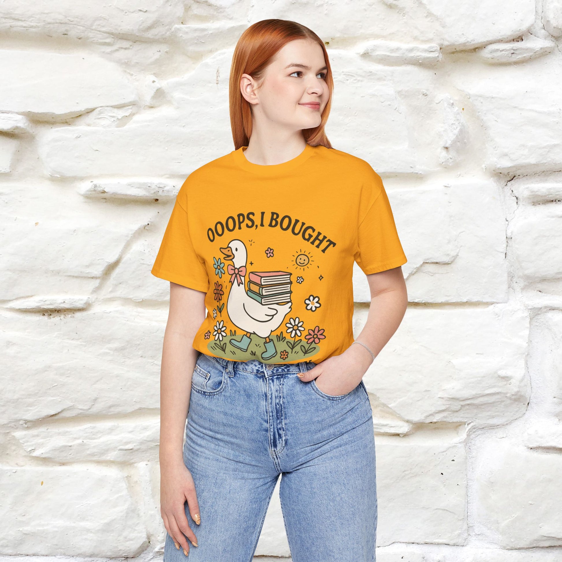 "Oooops I Bought Another Book" Funny Goose T-shirt |Nunu&Miao Studio - Nunu&Miao Studio