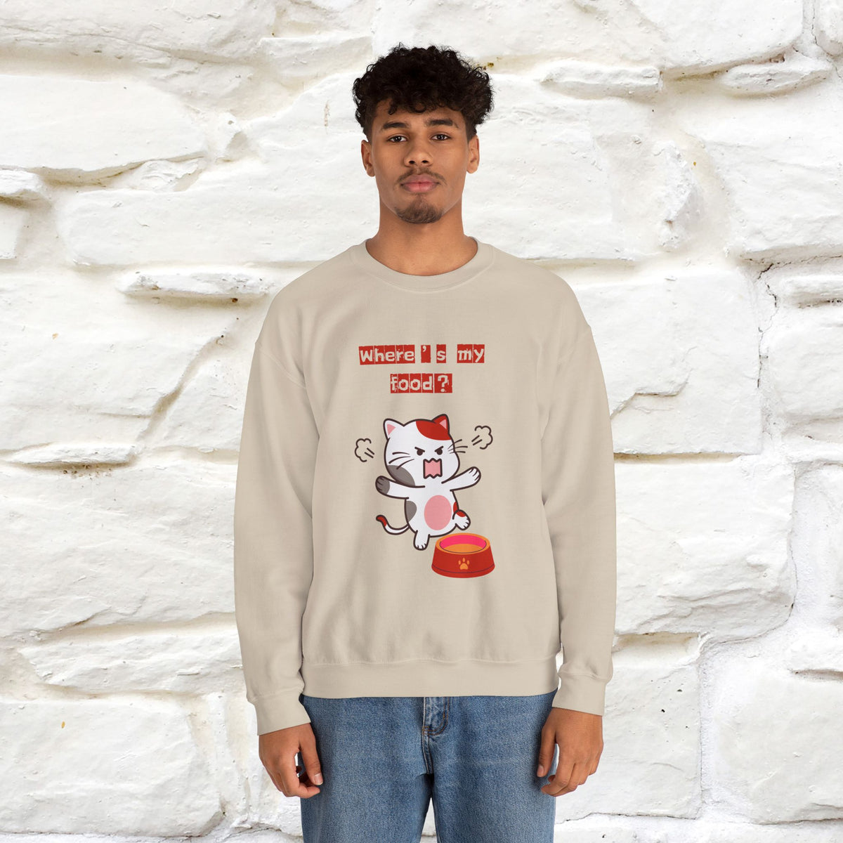 ''Where's My Food'' | Cute Cat Sweatshirt | Nunu&Miao Studio