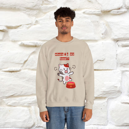 ''Where's My Food'' | Cute Cat Sweatshirt | Nunu&Miao Studio