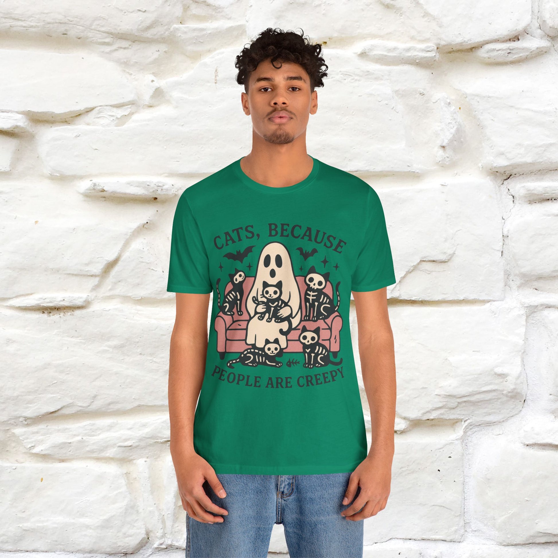 "Cat Because People Are Creepy" Halloween Cat T-shirt |Nunu&Miao Studio - Nunu&Miao Studio