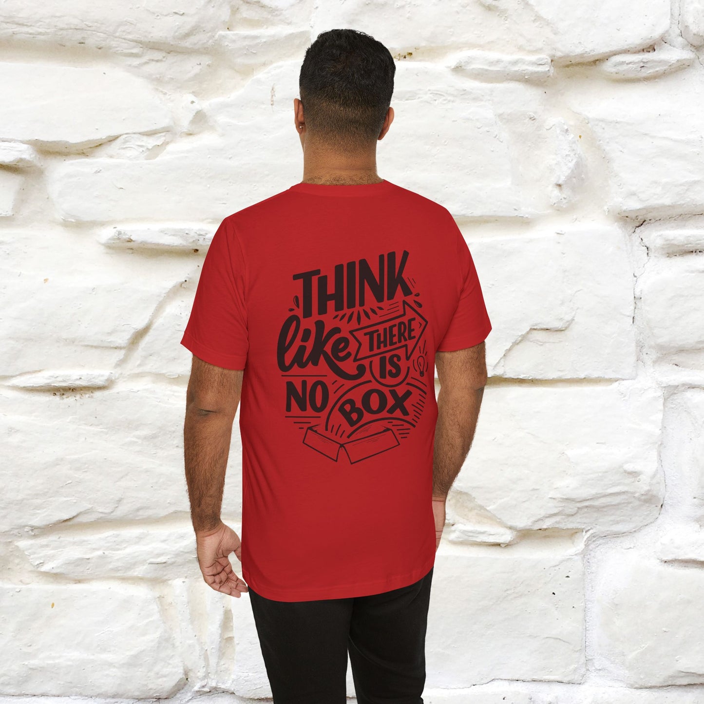 "Think Like There Is No Box" Cat T-Shirt| Front & Back Design | Nunu&Miao Studio - Nunu&Miao Studio