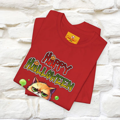 "Angry Cat Happy Halloween" Cat  T-shirt |Nunu&Miao Studio - Nunu&Miao Studio