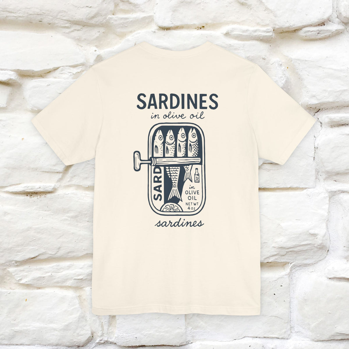 "Sardines In Olive Oil" Cute T-shirt | Front & Back Design|Nunu&Miao Studio