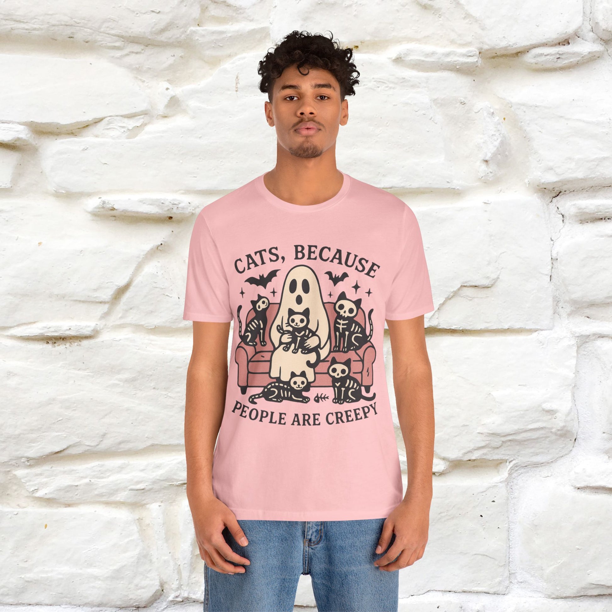 "Cat Because People Are Creepy" Halloween Cat T-shirt |Nunu&Miao Studio - Nunu&Miao Studio