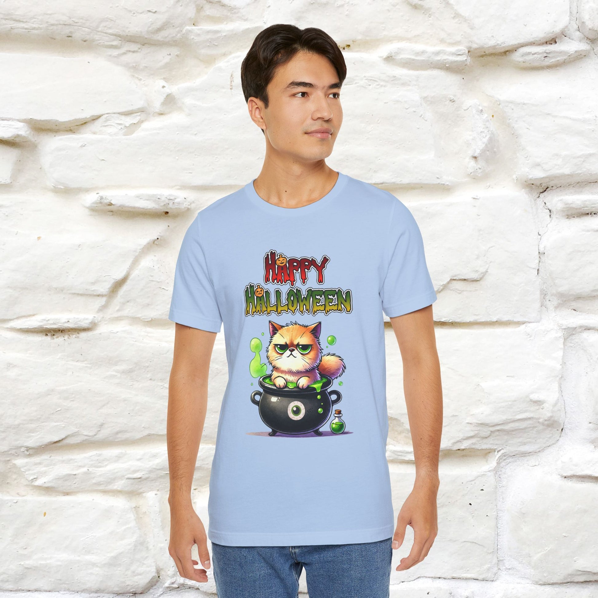 "Angry Cat Happy Halloween" Cat  T-shirt |Nunu&Miao Studio - Nunu&Miao Studio