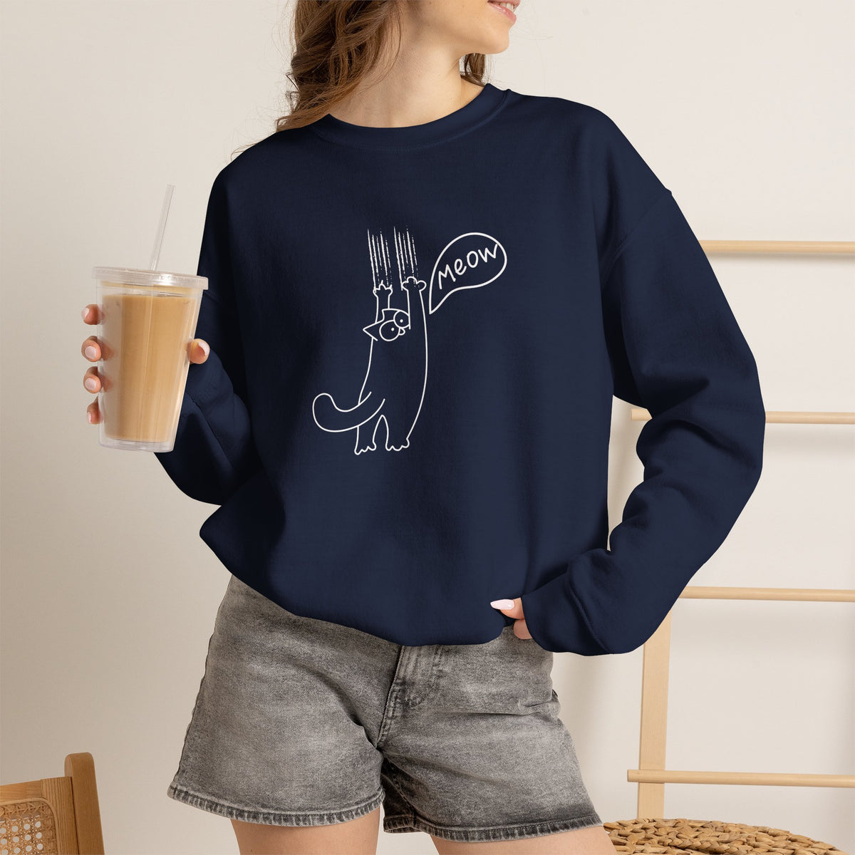 ''Meow.'' |Cat Sweatshirt | Nunu&Miao Studio