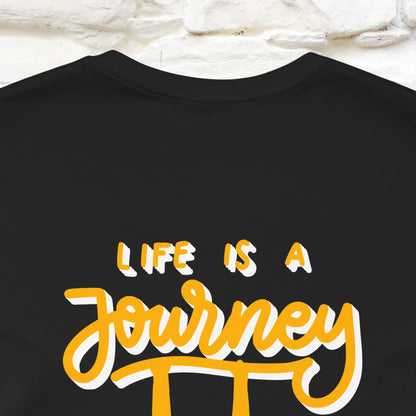 "Life Is A Journey'' Cat T-Shirt | Front & Back Design | Nunu&Miao Studio - Nunu&Miao Studio