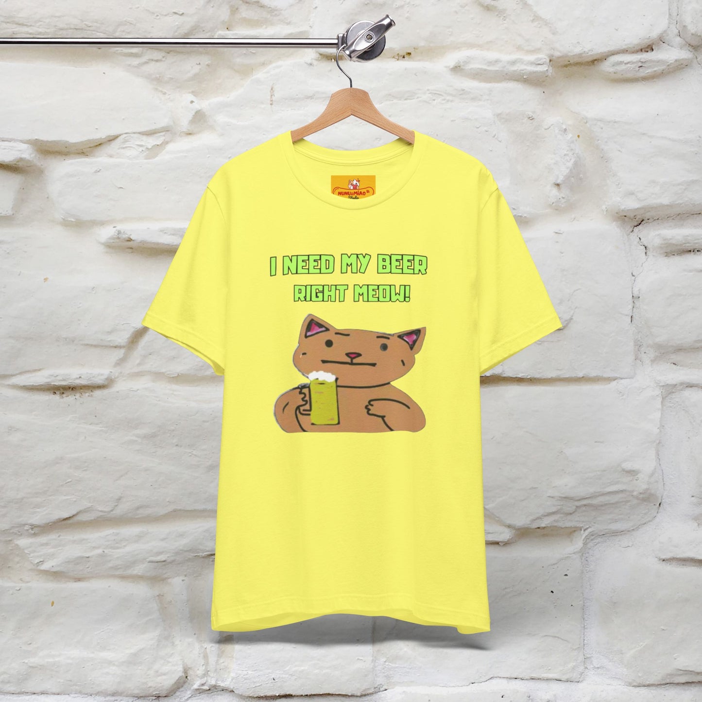 "I Need My Beer Right Meow!" Cat  T-shirt |Nunu&Miao Studio - Nunu&Miao Studio